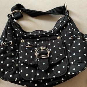 Black and white polka dot tiny purse.